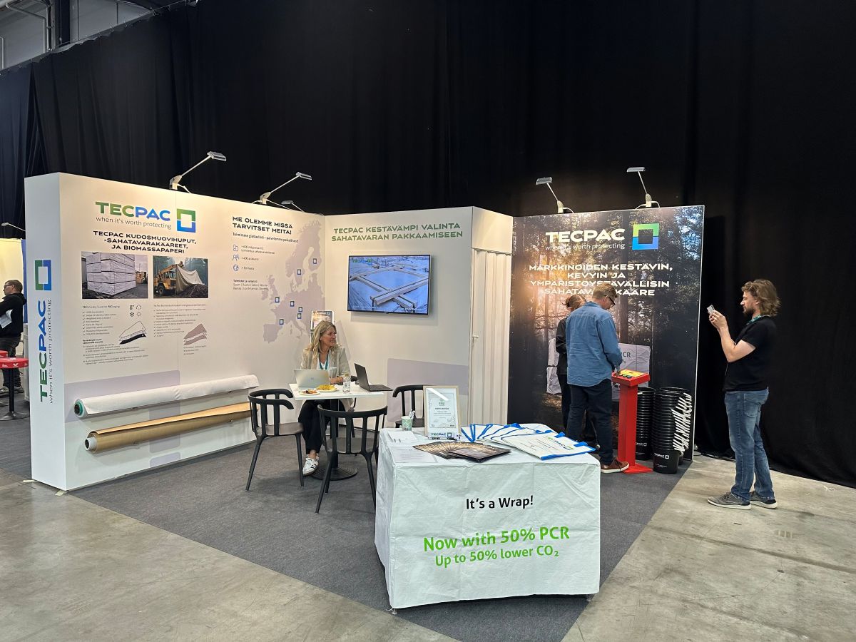 TecPac GmbH exhibition stand at the biannual Wood Trade Fair in Jyväskylä, Finland